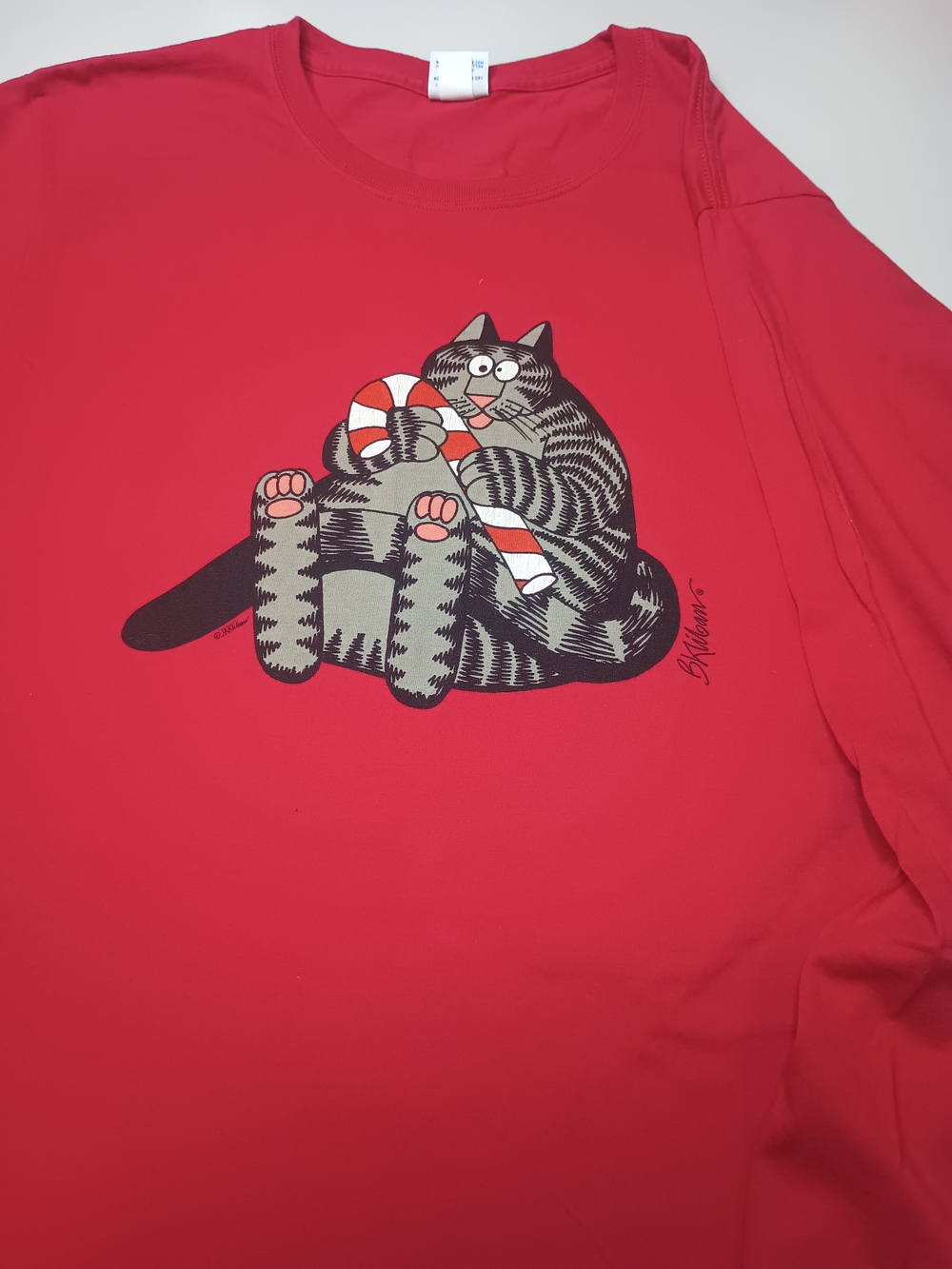 Vintage Crazy Shirts Mens XXL B. Kliban Cat With Candy Cane Long Sleeve T Shirt